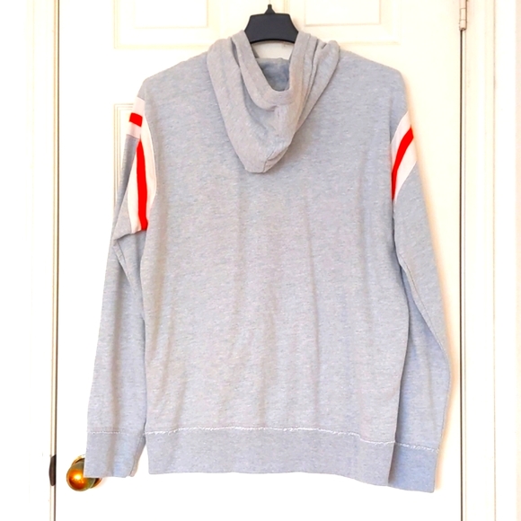 NWT. Men's Hoodie sweatshirt with pockets and multi color trim design. - Picture 2 of 4